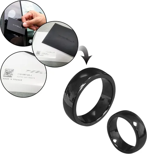 Vista 6 de Anillo inteligente modelo 3 para Tesla Model 3/Y, accesorios para llavero, anillo RFID impermeable de cerámica completa