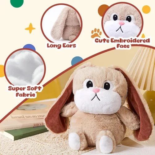 Vista 3 de Conejito de peluche de conejo con orejas disquetas de peluche de Pascua Conejito-9
