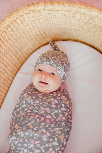 Vista 6 de Copper Pearl Baby Beanie Hat Top Knot