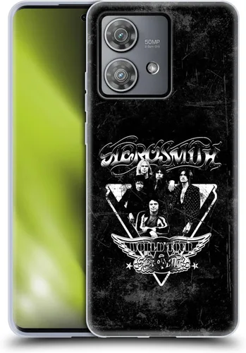 Vista 22 de Head Case Designs Officially Licensed Aerosmith 1987 Permanent Vacation Black and White Gel Case [Military Grade Protection] Compatible with Moto E7