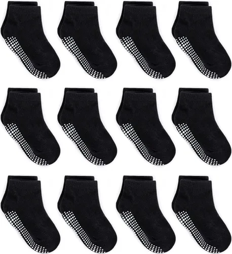 Vista 12 de ZAPLES Calcetines tobilleros antideslizantes para bebés con agarre antideslizante para niños y niñas, corte bajo para bebés y niños pequeños