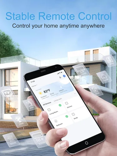 Vista 5 de EIGHTREE Mini Enchufe Inteligente 𝟓𝐆𝐇𝐳 Wi-Fi Compatible 𝟏𝟓𝐀, Enchufes Inteligentes que Funcionan con Alexa y Google Home y SmartThings, Monitor