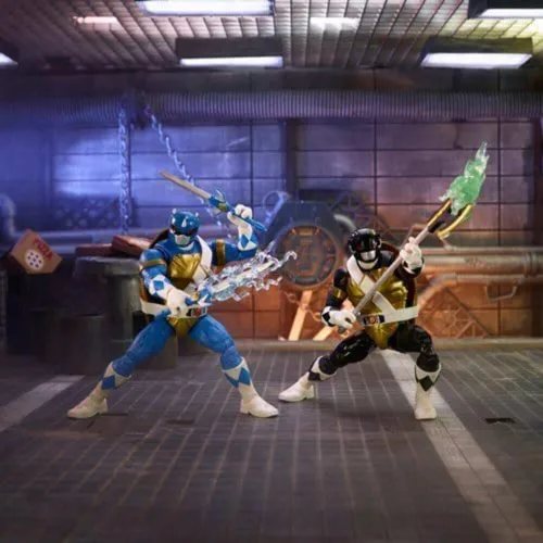 Vista 8 de Power Rangers X TMNT - Figuras de soldado de pie y guardabosques rojos