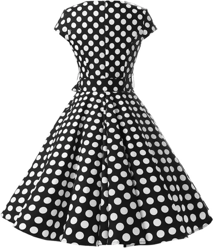 Vista 98 de Dressystar - Vestidos clásicos de fiesta con mangas casquillo, estilo Rockabilly y retro de la década de 1950