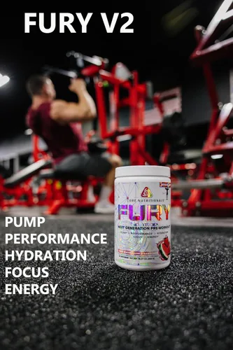 Vista 2 de Core Nutritionals Fury V2: Polvo de pre-entrenamiento para maximizar el rendimiento en el gimnasio con cafeína Zum-XR®, L-CItrulina y Alpha GPC