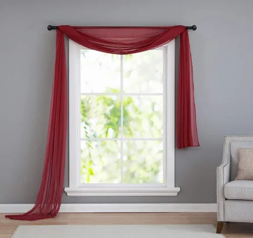 Vista 6 de Pañuelo Luxury Discount semitransparente para ventana, de color liso