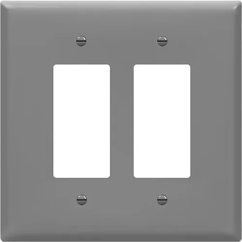 Vista 23 de ENERLITES - Cubierta decorativa de interruptor doble, placa de pared de dos salidas, 2 bandas de gran tamaño, 5.50 x 5.50 pulgadas, termoplástico
