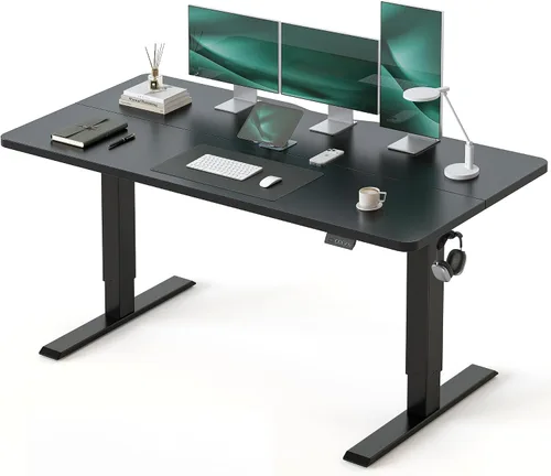 Vista 19 de CubiCubi Escritorio eléctrico grande de pie de 48 x 30 pulgadas, escritorio Negro