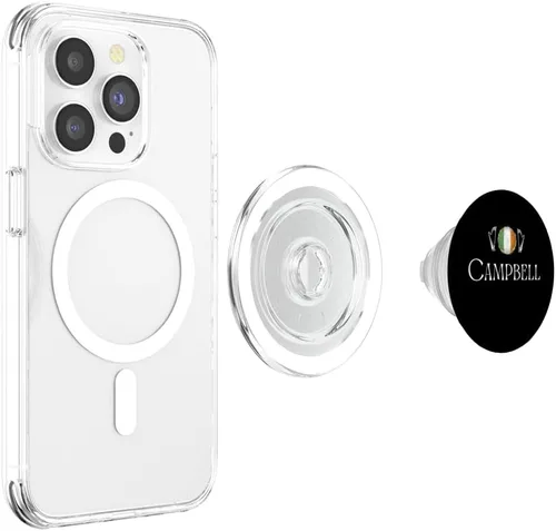 Vista 4 de Campbell Surname Irish Family Name Heraldic Flag Harp PopSockets MagSafe PopGrip for iPhone