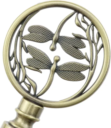 Vista 4 de Lámpara de diseño de libélula con perilla de tapa de doble libélula, tratamiento de hueco, diseño de libélula (bronce) - 1 unidad