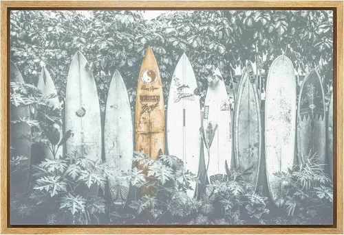 Vista 8 de SIGNLEADER Impresión en Lienzo Enmarcado Arte de Pared Prado Cálido de Verano con Flores Silvestres Ilustraciones Florales Vibrantes Arte Moderno