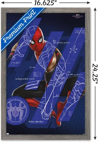 Vista 3 de Trends International Marvel Spider-Man: No Way Home - Póster de pared de bares, 14.725 x 22.375 pulgadas, versión enmarcada de madera de granero