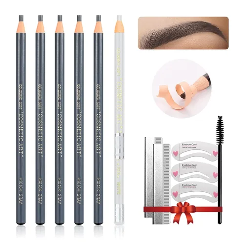 Vista 13 de Set de Lápiz de Cejas Impermeable, Lápiz de Cejas con Cordón de Tirar y Desmontable, Kit de Suministros de Microblading, Lápiz de Línea de Ojos