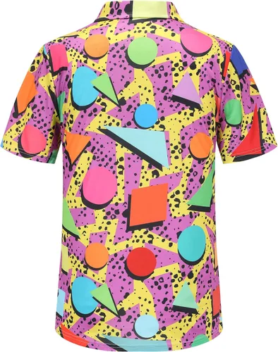 Vista 38 de Camisas de golf para hombre, Dry Fit, camisa de golf de manga corta, divertidas camisas polo de golf