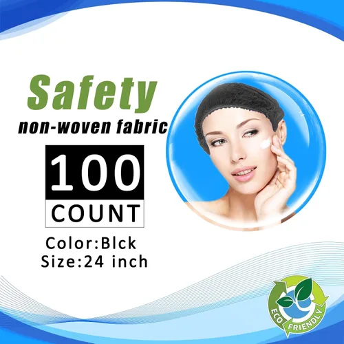 Vista 5 de Gorras desechables Bouffant 100 unidades, red de pelo de 24 pulgadas, tapa elástica para el polvo para servicio de alimentos, salón, spa, cubierta