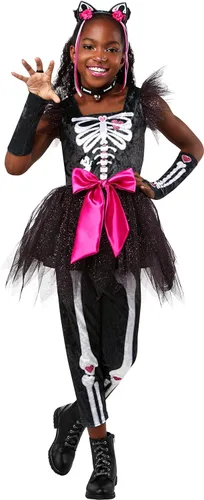 Vista 4 de Rubies Girl's Forum Skele-kitten Costume DressChild's Costume