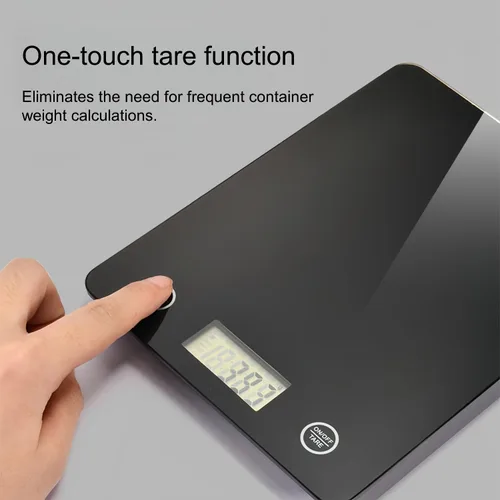 Vista 3 de Báscula digital de cocina, báscula de alimentos con vidrio templado, gramos y onzas, alta precisión de 0.03 oz para hornear, cocinar, alimentos