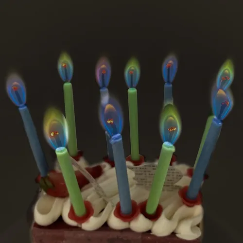 Vista 2 de Angel Flames - Velas de cumpleaños con llamas de color frío, velas de feliz cumpleaños para niños