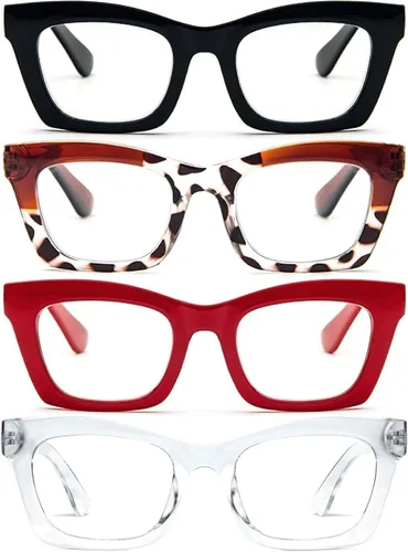 Vista 18 de CCVOO Lentes de lectura elegantes para mujer, anteojos elegantes, lectores de luz azul, tramposos