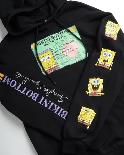 Vista 2 de Nickelodeon Mens SpongeBob and Patrick Fleece Sweatshirt Men and Womens Unisex Pullover Hoodie (Size S-XL)