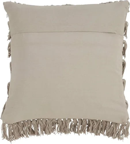 Vista 2 de SARO LIFESTYLE Almohada tejida con flecos y relleno de plumón