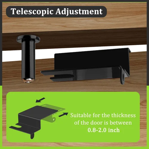 Vista 2 de Cerradura superior para puerta de seguridad infantil, cerraduras de puerta superior para niños hechas de metal duradero, cerraduras ajustables