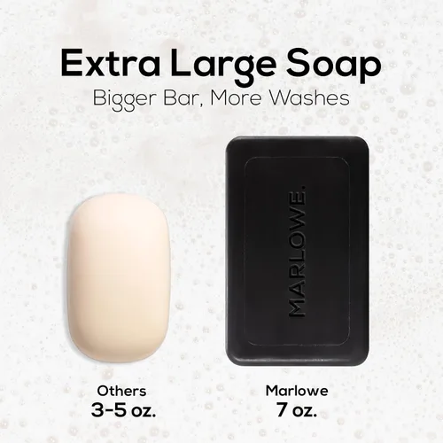 Vista 9 de Marlowe. Barra de jabón facial y corporal de carbón No.106 Charcoal soap bar detoxifies and deeply cleanses while leaving skin smooth and