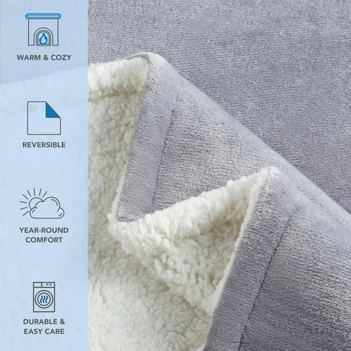 Vista 2 de Arkwright - Manta de forro polar, mullida, cálida, reversible, suave, para el hogar, sofá, cama, camping y viajes, 90 x 90 pulgadas, Queen