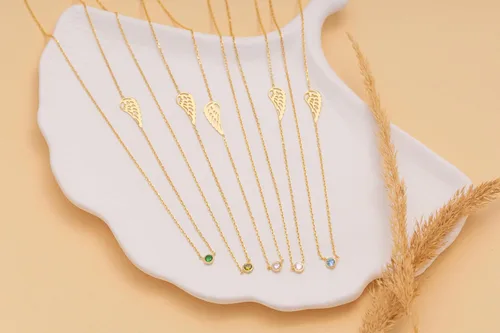 Vista 3 de BirthStone Necklace with Angel Wing