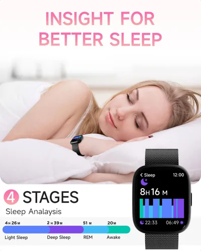 Vista 6 de TOOBUR Reloj inteligente para mujeres y hombres, Alexa integrado, responder/hacer llamadas, reloj de seguimiento de actividad física de 1.83
