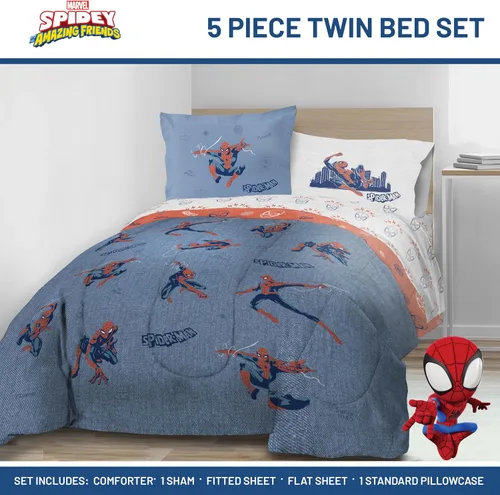 Vista 2 de Jay Franco El juego de edredón para niños incluye sábanas y fundas de almohada, juego de cama suave y acogedor para una decoración elegante