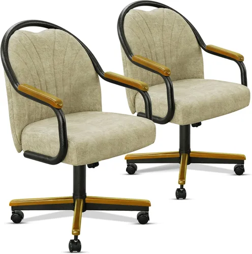 Vista 27 de Chromcraft Juego de 1 silla, silla con ruedas dobles suaves para cocina
