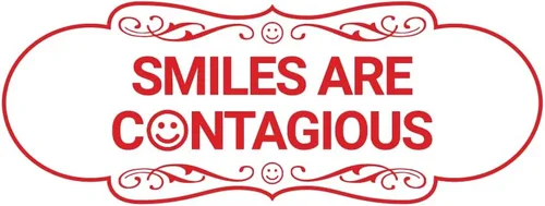 Vista 22 de Designer Smiles Are Contagious - Letrero (Negro) - Mediano