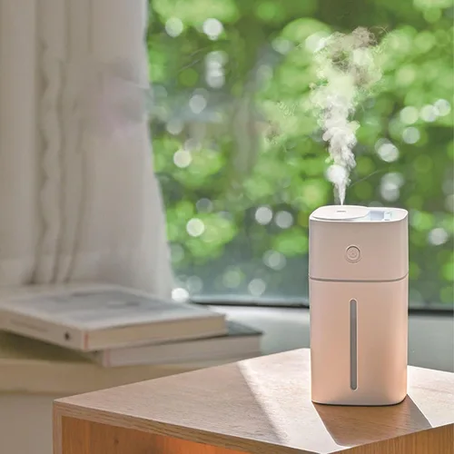 Vista 6 de Diydeg Mini Humidifier, Small Portable Usb Powered Top Fill Humidifiers, Safety Quiet Cool Mist Air Diffuser with 0.35L Tank, Night Light for Car