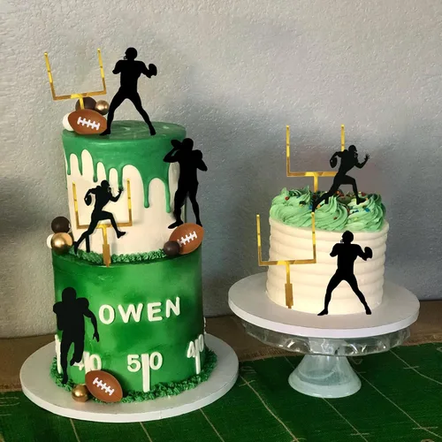 Vista 7 de 24 piezas de decoración de pasteles de fútbol para jugadores de pelota de rugby para fiesta de cumpleaños temática de fútbol, suministros de fiesta