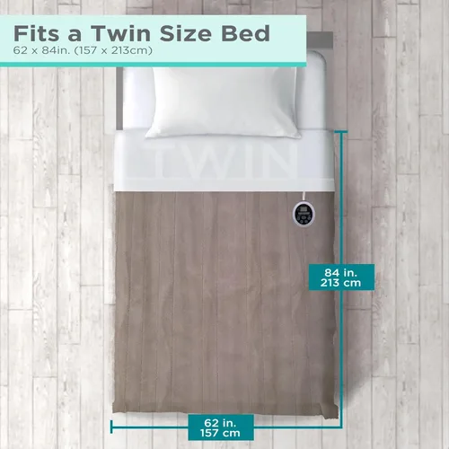 Vista 20 de BLACK+DECKER Manta térmica eléctrica, manta eléctrica de piel de oveja sintética, manta térmica con 4 niveles de calefacción, temporizador de 3