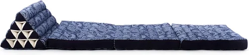 Vista 9 de Leewadee Colchón de suelo con cojín triangular, silla de piso con soporte para el respaldo, silla reclinable de lectura y cama para dormir, cojín