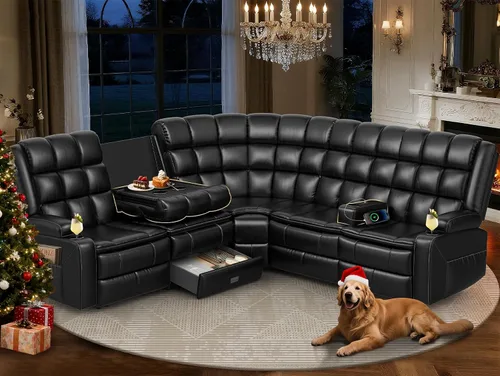Vista 25 de Sofá reclinable de dos plazas para cine en casa, sofá reclinable de pared con USB, portavasos, sillón reclinable de tela de guijarros, sofá cama