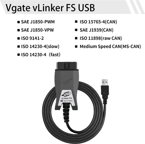 Vista 2 de Vgate vLinker FS USB OBD2 a USB Herramienta de diagnóstico de coche lector de código para FORScan OBD2 adaptador
