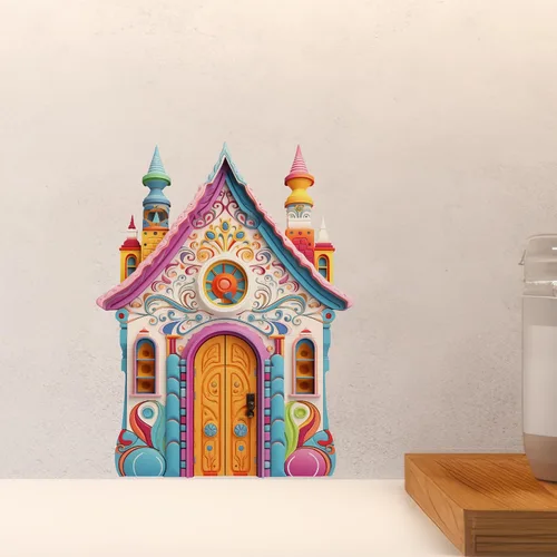 Vista 5 de Bright Toy House - Adhesivo de pared para puerta de hadas