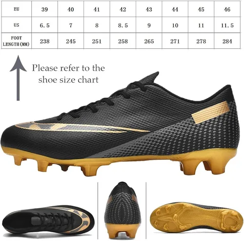 Vista 2 de Aiqzsh Zapatos deportivos de fútbol para hombre, zapatos de fútbol profesionales, transpirables, para deportes al aire libre, correr, competición