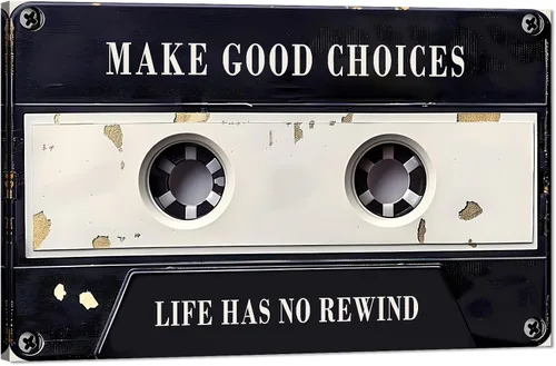 Vista 28 de MAMAGO Impresiones de cinta vintage de cassett motivacional, decoración de pared, cinta azul HD que hace que la felicidad sea más fuerte
