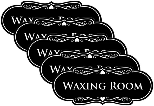 Vista 29 de Designer Waxing Room Sign (negro) - Pequeño 1 paquete