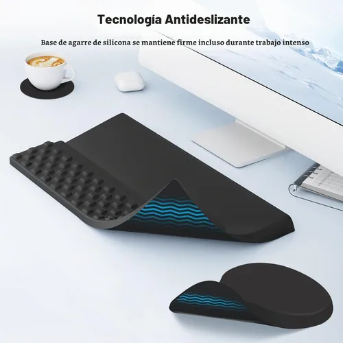 Vista 5 de Ospelelf Conjunto de Reposamuñecas Ergonómico de Alfombrilla para Ratón y Soporte para Teclado, Comodidad con Espuma Viscoelástica, Alivio del Dolor