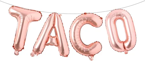 Vista 20 de Fiesta Party Balloons Supplies Taco Balloons Mexican Cinco De Mayo Party Decorations Mylar Foil Balloons Fiesta Party Decorations (L TACO Gold)