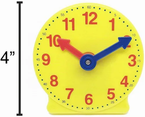 Vista 5 de hand2mind Mini Reloj de Plástico con Engranajes, Kit de Aprendizaje para el Aula, Reloj para Niños que Aprenden a Decir la Hora, Reloj de Práctica