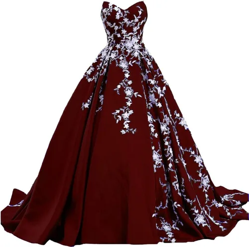 Vista 7 de Kivary Vestidos de noche formales de satén con encaje blanco largo de baile con cuello en V estilo gótico Negro