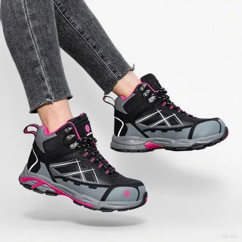 Vista 9 de LARNMERN Botas de punta de acero para mujer, botas ligeras de construcción