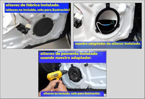 Vista 2 de SAK011_55-1 par de anillos espaciadores adaptadores de altavoz, compatible con Chrysler, Dodge y Jeep, 1 par