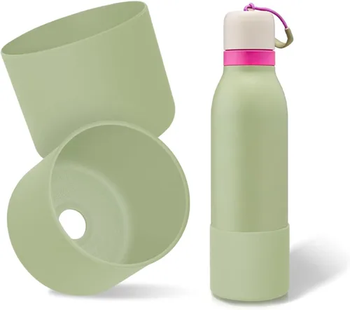 Vista 13 de 2 botas de silicona superiores para Owala FreeSip Twist de 24 onzas, funda inferior resistente a los arañazos, accesorios de botella de Owala